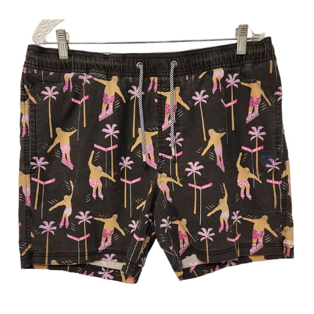 Party Pants Board Shorts Skating Sloths Black Unique Multicolor Mens XL‎ EUC